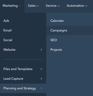 Marketing hub planning and strategy in HubSpot