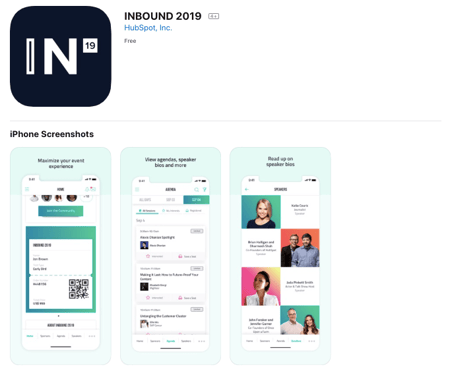 Inbound 2019 HubSpot app