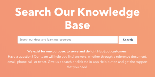 HubSpot knowledge base