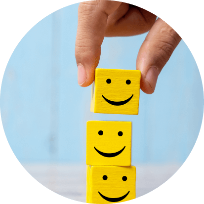 Stack of smiling blocks