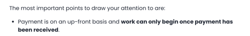 Typical payment terms