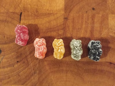 Jelly babies in a row