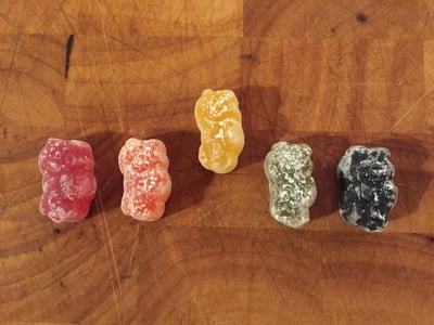 jelly babies in a row