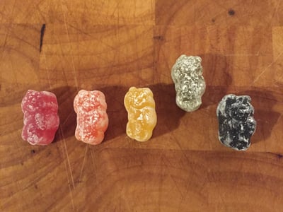 jelly babies in a row
