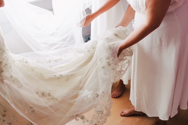 Wedding dress bridal veil