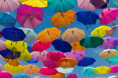 Choice of umbrellas in lots of colours